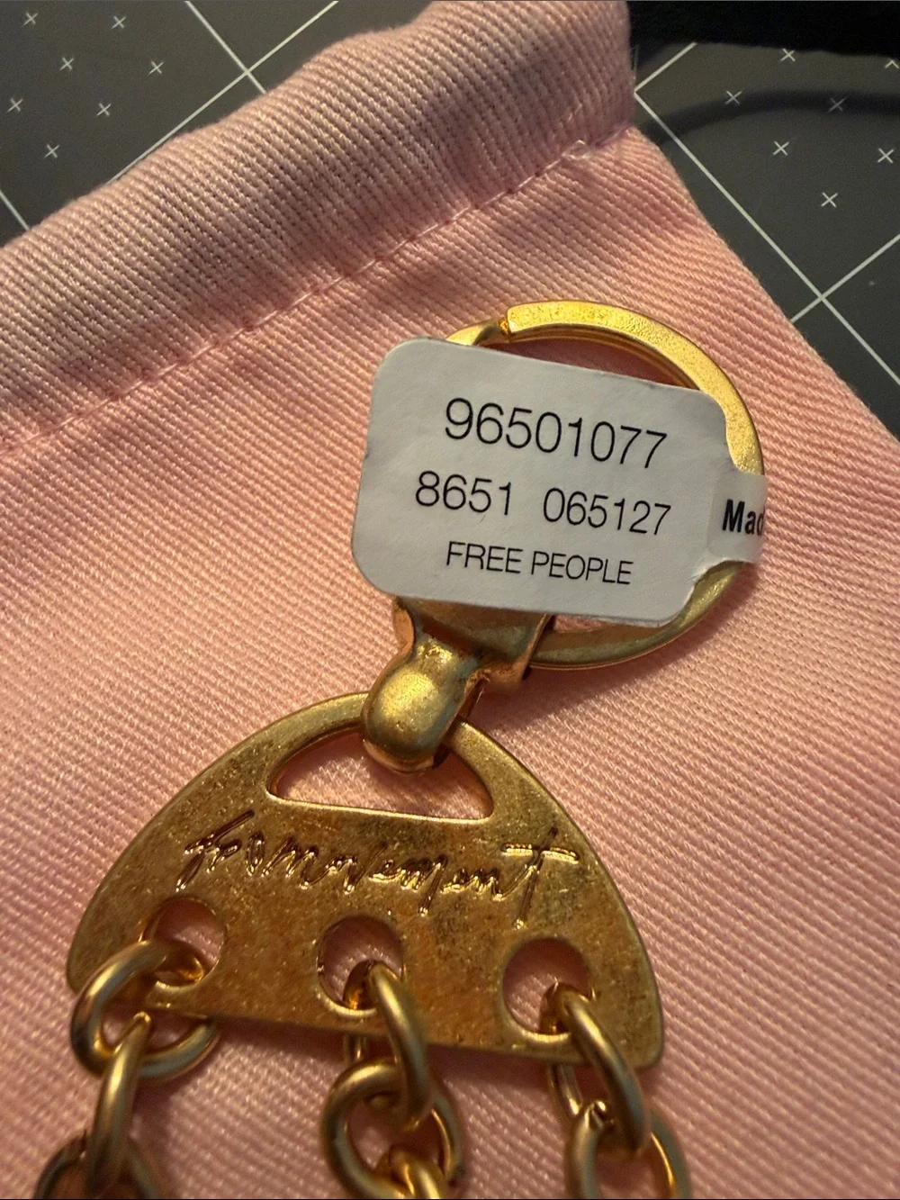 Free People Gold-Tone Floral Charm Keychain